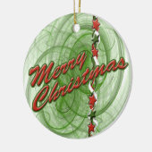 Kerstspiraaltjes en kerststerren keramisch ornament (Links)