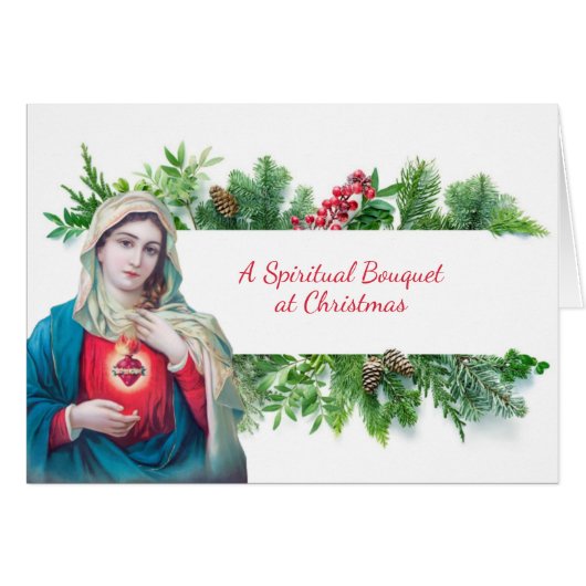 KerstSpirituele Bouquet Virgin Mary Prayer (Voorkant Horizontaal)