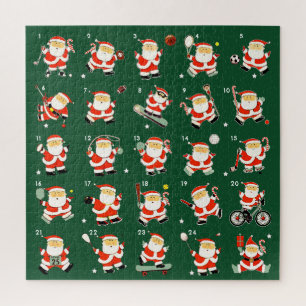 Kerstsport aftellen legpuzzel