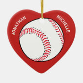 Kerstsport Baseball Coupo Namen Keramisch Ornament (Voorkant)