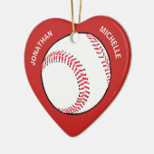 Kerstsport Baseball Coupo Namen Keramisch Ornament (Links)