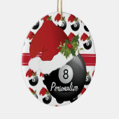 Kerstsport Billiards Pool Santa Hat Keramisch Ornament (Rechts)