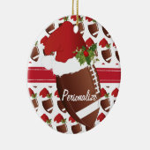 Kerstsport Football Santa Hat Keramisch Ornament (Rechts)