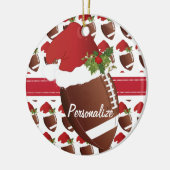 Kerstsport Football Santa Hat Keramisch Ornament (Links)