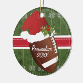 Kerstsport Football Santa Hat Keramisch Ornament (Links)