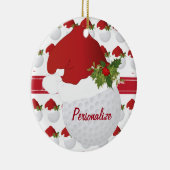 Kerstsport Golf Ball Santa Hat Keramisch Ornament (Rechts)