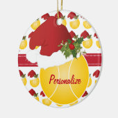 Kerstsport Tennis Ball Santa Hat Keramisch Ornament (Links)