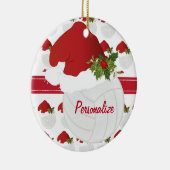Kerstsport Volleyball 🏐 Santa Hat 🎅 Keramisch Ornament (Rechts)