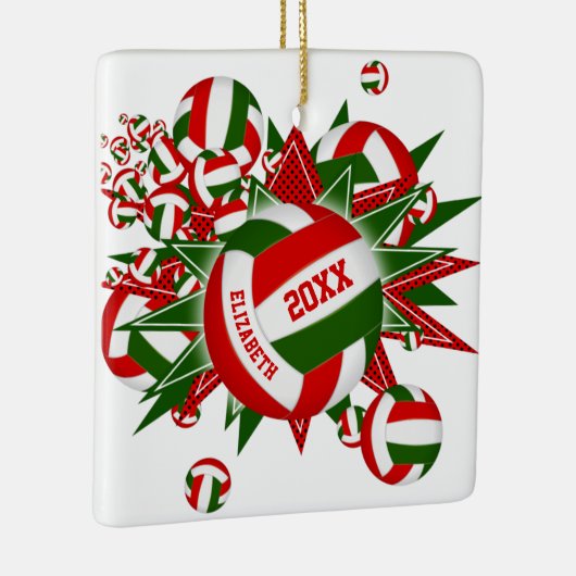 Kerstsport voor volleyball-blaasmeisjes keramisch ornament
