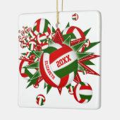 Kerstsport voor volleyball-blaasmeisjes keramisch ornament (Links)