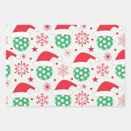 Kerstsportbal met Sinterklaashoed Inpakpapier Vel (Voorkant)