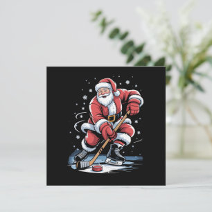 Kerstsporten Kerstman speelt ijshockey Kerstmis  Feestdagenkaart