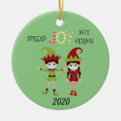 Kerstsprei Joy niet Germs Elf 2020 Keramisch Ornament (Voorkant)