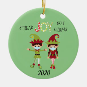 Kerstsprei Joy niet Germs Elf 2020 Keramisch Ornament