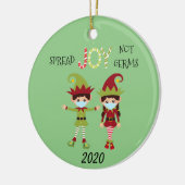 Kerstsprei Joy niet Germs Elf 2020 Keramisch Ornament (Links)