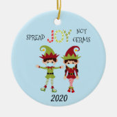 Kerstsprei Joy niet Germs Elf 2020 Keramisch Ornament (Voorkant)