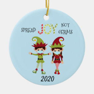 Kerstsprei Joy niet Germs Elf 2020 Keramisch Ornament