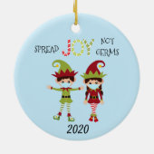 Kerstsprei Joy niet Germs Elf 2020 Keramisch Ornament (Achterkant)