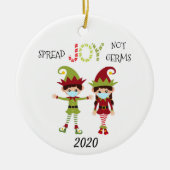Kerstsprei Joy niet Germs Elf 2020 Keramisch Ornament (Voorkant)