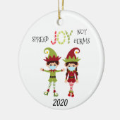 Kerstsprei Joy niet Germs Elf 2020 Keramisch Ornament (Links)