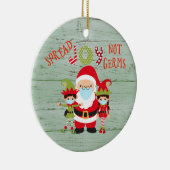 Kerstsprei Joy niet Germs Elf Santa 2020 hout Keramisch Ornament (Rechts)