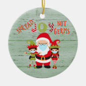 Kerstsprei Joy niet Germs Elf Santa 2020 hout Keramisch Ornament (Voorkant)