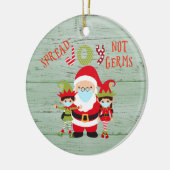 Kerstsprei Joy niet Germs Elf Santa 2020 hout Keramisch Ornament (Links)