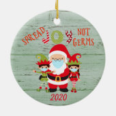 Kerstsprei Joy niet Germs Elf Santa 2020 hout Keramisch Ornament (Achterkant)