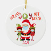 Kerstsprei Joy niet Germs Elf Santa 2021 Keramisch Ornament (Voorkant)