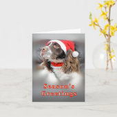 KerstSpringer Spaniel Kaart (Gele Bloem)