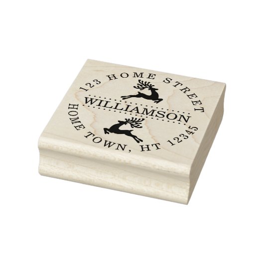 Kerstsprong Rendier Circulaire Retouradres Rubberstempel (Stempel)