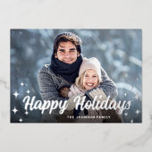 Kerstsprookje 2 FOTO Wenskaart Zilver Folie Feestdagenkaart (Voorkant)