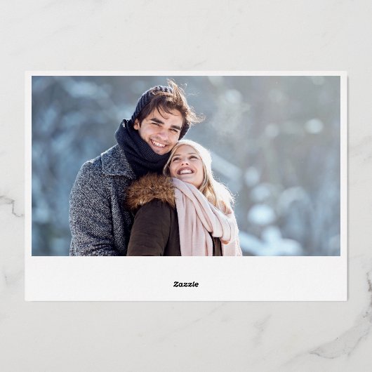 Kerstsprookje 2 FOTO Wenskaart Zilver Folie Feestdagenkaart (Achterkant)