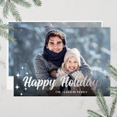 Kerstsprookje 2 FOTO Wenskaart Zilver Folie Feestdagenkaart