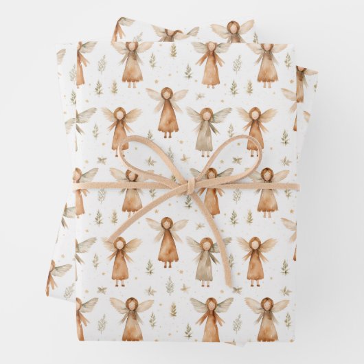 Kerstsprookje Cadeauverpakking in neutrale kleuren Inpakpapier Vel (In situ)