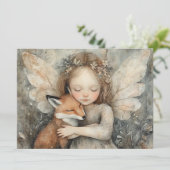 Kerstsprookje met vos uit grootmoeders tijd Winter Feestdagenkaart (Staand voorkant)