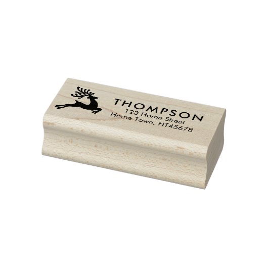 Kerstsprung Rendier Retouradres Rubberstempel (Stempel)