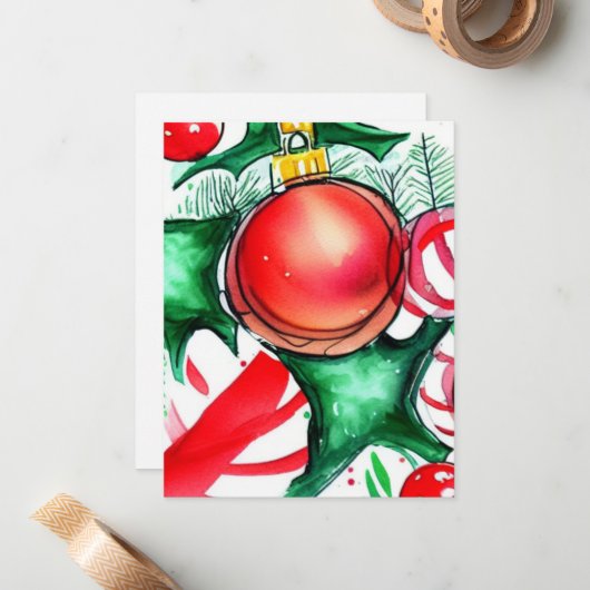 Kerstspullen Notitiekaartje (Voorkant / Achterkant in situ)