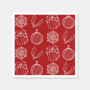Kerstspullen - Sneeuwvlok, Hulst, Cadeau en Servet