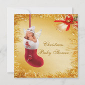 kerststaart, Baby en Tinsel Baby shower Kaart (Voorkant)