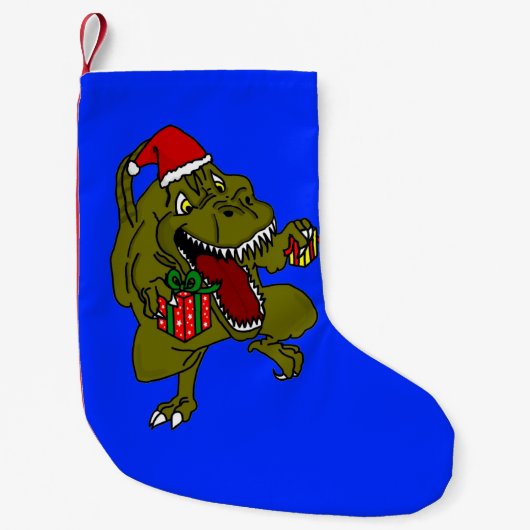 kerststaart met kerstcadeaus T-Rex Kleine Kerstsok (Voorkant)