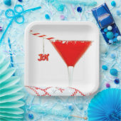 kerststaart met snoepriet papieren bordje (Feest)