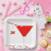 kerststaart met snoepriet papieren bordje (Feest)