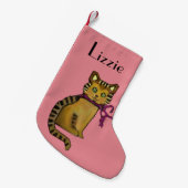 kerststaart met tabby Cat Kleine Kerstsok (Voorkant (Hangend))