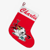 kerststaart Persoonlijke naam Melding Snowman Grote Kerstsok (Voorkant (Hangend))