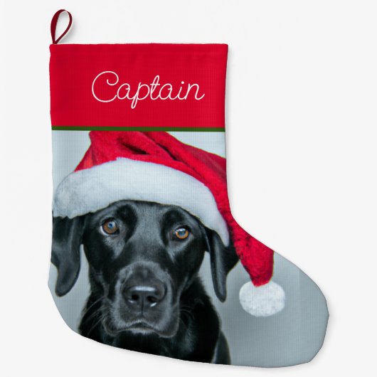 kerststaart van Santa Labrador Grote Kerstsok (Voorkant)