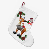 kerststaart, vrolijk kerstfeest grote kerstsok (Voorkant (Hangend))