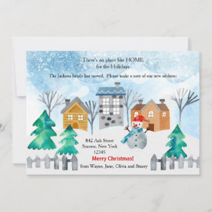 Kerststad Aquarel Kerstkaart met Bewegend Effect