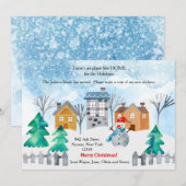 Kerststad Aquarel Kerstkaart met Bewegend Effect (Voorkant / Achterkant)