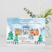 Kerststad Aquarel Kerstkaart met Bewegend Effect (Staand voorkant)